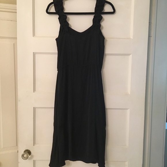Who What Wear | Black Ruffle Strap Tie Waist Dress - Picture 4 of 8